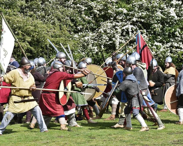 Action from The Viking Festival  at Flag Fen
