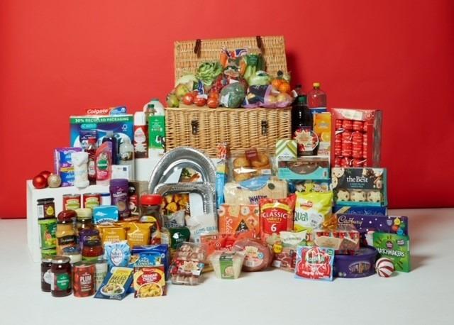 The hamper for delivery to families in Peterborough.