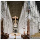 The stunning interiors of Peterborough Cathedral (left) and Rochester Cathedral, as captured by legendary Magnum photographer, Peter Marlow (image: Peter Marlow Foundation / Magnum Photos)