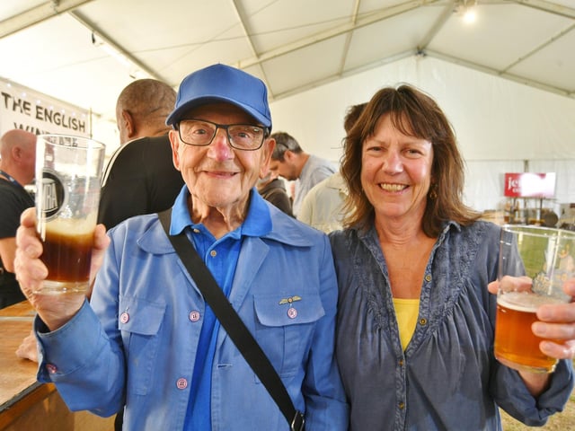 Possibly the oldest customer in 2024 -  Ron Arthur (95) with daughter Janet Williamson