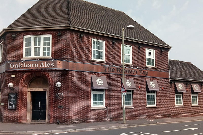 The Brewery Tap in Westgate, Peterborough:  "The ales usually on offer are mainly from the Oakham range. Thai food is served, with live music and late closing at weekends."
