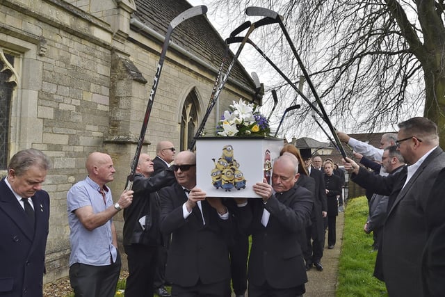 The guard of honour at the funeral of Mirko 'Mick' Jungic at St Mary's Church, Farcet