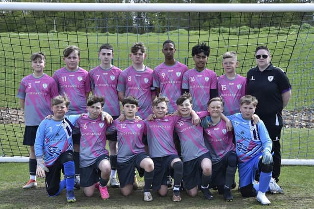 Malborne Rangers U13's before their Hereward Cup final at Stonald Road, Whittlesey.