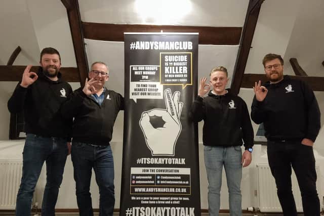 The Mill's Andy's Man Club facilitators, from left to right: Tom Pickersgill, Alan Honan, Luke Polden and Christopher Kaye.