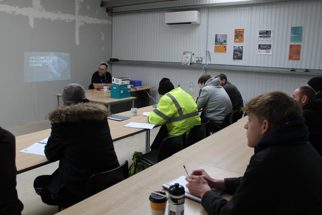 Learners with Portland Training Company at the new centre in Peterborough.