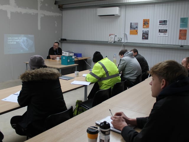 Learners with Portland Training Company at the new centre in Peterborough.