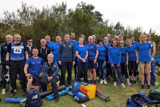 The combined, and triumphant, PANVAC Men and Ladies Masters team in Milton Keynes.