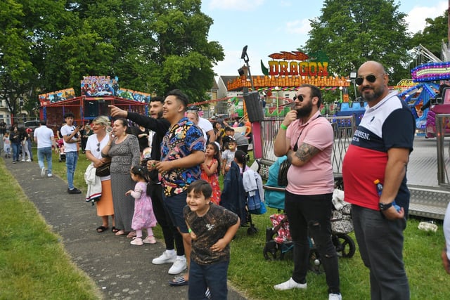Visitors to the fairground rides at Occupation Road, Millfield.