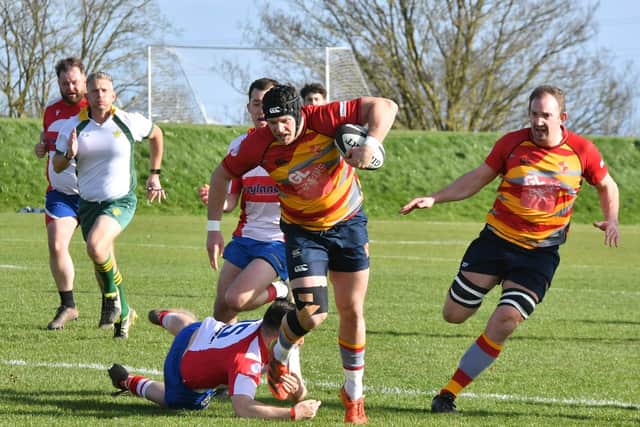 Action from Peterborough RUFC v Wellingborough last weekend. Photo David Lowndes