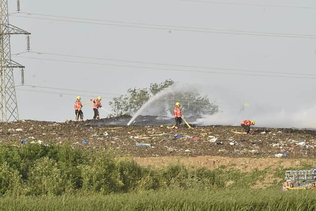 Fire at the Biffa Eye site at Eyebury Road.