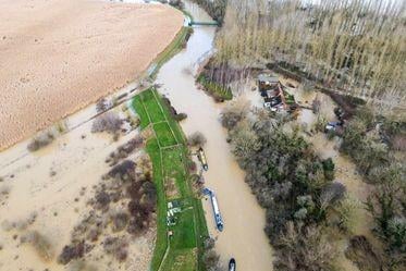 Flooding around the River Nene near Peterborough