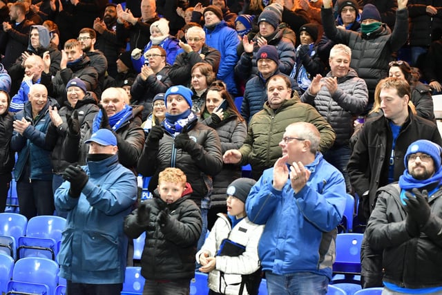 Peterborough United fans enjoy the big win over Northampton Town.
