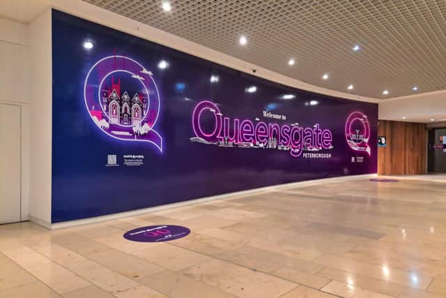 The augmented reality mural that has just been installed at the Queensgate Shopping Centre in Peterborough.