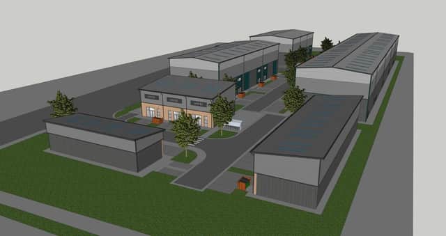 This image shows how the proposed units at the Lynch Wood Business Park will appear if the plans for the development are approved by Peterborough City Council.
