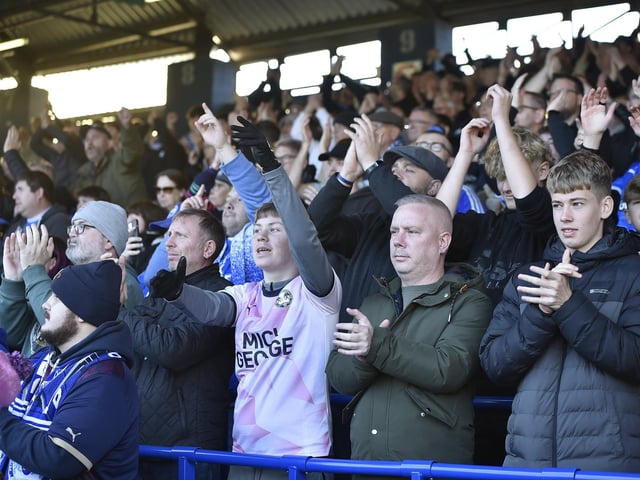 Peterborough United fans enjoy a big win over Cambridge United on 11th Nov 2023.