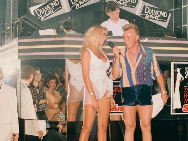 A night at Shanghai Sam's on Geneva Street - with DJ Paul Stainton wearing short shorts!