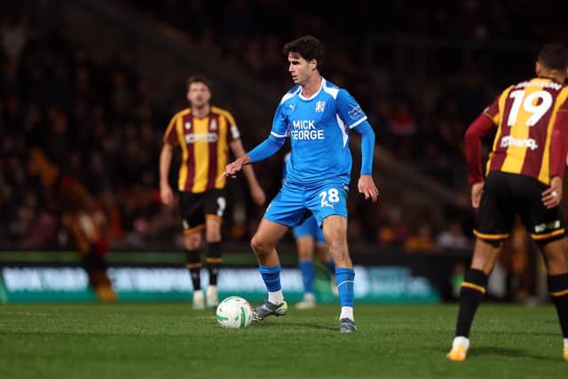 Matt Garbett on the ball for Posh at Bradford City. Photo Joe Dent/theposh.com