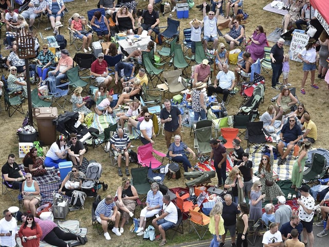 Crowds enjoy the event at Bedford Hall.
