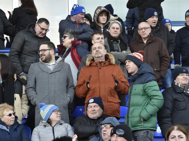 Peterborough United fans enjoy the 5-2 win over Plymouth Argyle.