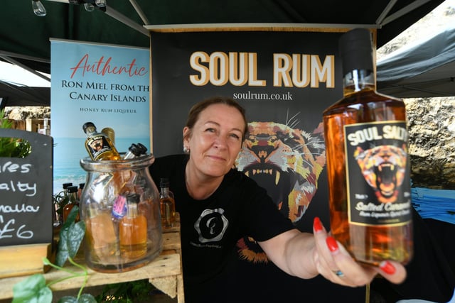 Gin and Rum Festival at the Peterborough Cathedral Cloisters. Deborah Jowett with her Soul Rum