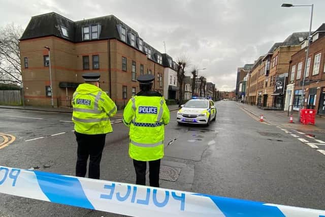 A police cordon at the scene of the incident