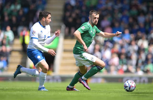 Conor McMenamin (right) in action for Northern Ireland. Photo by Charles McQuillan/Getty Images.