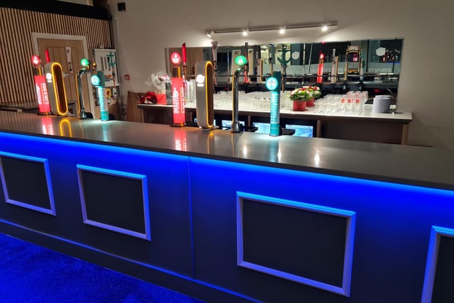 The bar of the new Ortongate Sportsbar and Fanzone at the Ortongate Centre, Peterborough