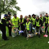 Litter pickers at work in Millfield, Peterborough during a 2012 Love Where You Live campaign.