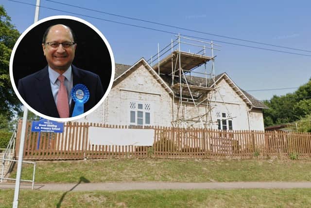 The proposed closure of Great Gidding CoE Primary School is currently under review and is being challenged by MP Shailesh Vara (inset).
