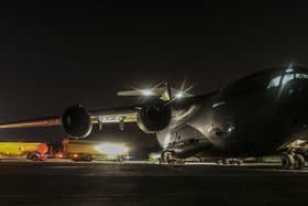 A Royal Air Force C-17 aircraft. Night flying missions are due to take place at RAF Wittering next week