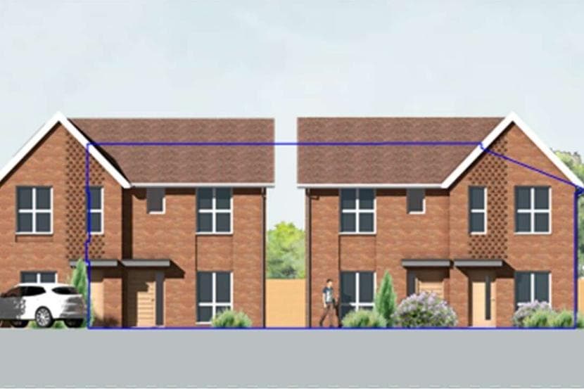 Plans for four new affordable homes in Orton Longueville, Peterborough 