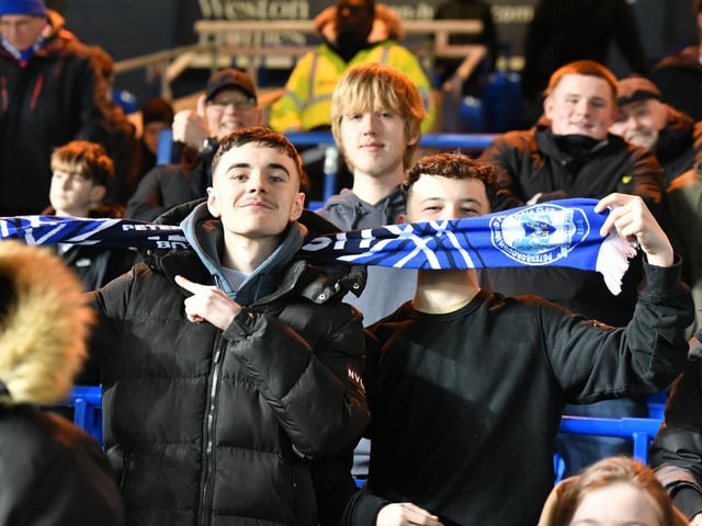 Peterborough United fans enjoy the big win over Northampton Town.
