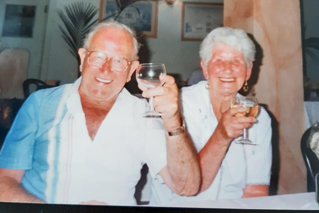 Gladys and husband Bill on holiday.