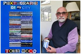 Toby Wood and the front cover of his book Photographs Of My City