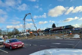Construction has started on a Tim Horton fast food drive-thru and restaurant off Bourges Boulevard in Peterborough.