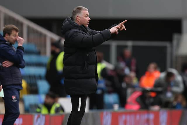 Darren Ferguson tries to turn around his team's fortunes against Cheltenham. Photo: Joe Dent.