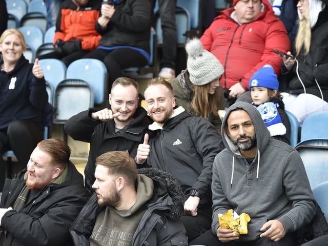 Peterborough United fans watch their side struggle to a 2-2 draw at home to Salford.