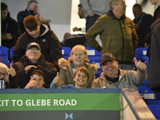 Peterborough United fans enjoy last night's win over Accrington Stanley.