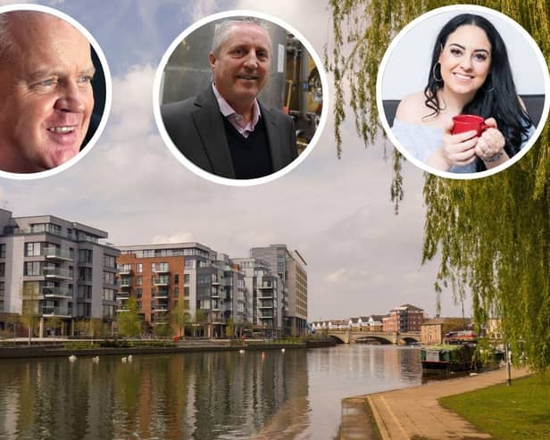 Recessions worries, from left, Mike Greene, retail entrepreneur and chairman of Peterborough and Stamford Chamber of Commerce, Adrian Posnett, managing director of Oakham Ales, in Peterborough, and Jo Bevilacqua, entrepreneur and owner of Serenity Loves, in Peterborough.