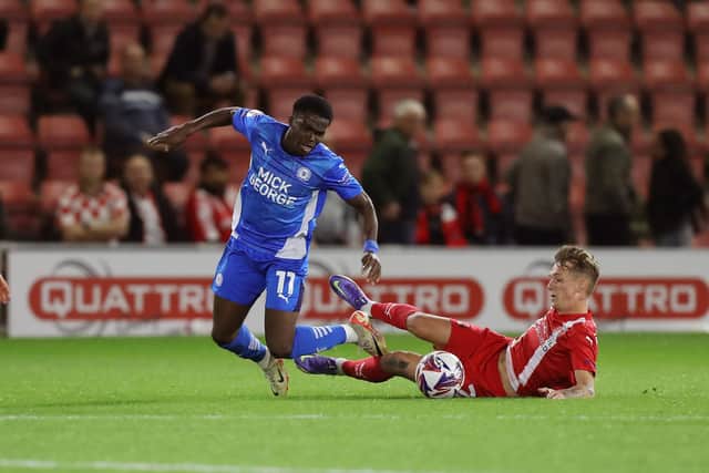 Kwame Poku is fouled. Photo: Joe Dent.