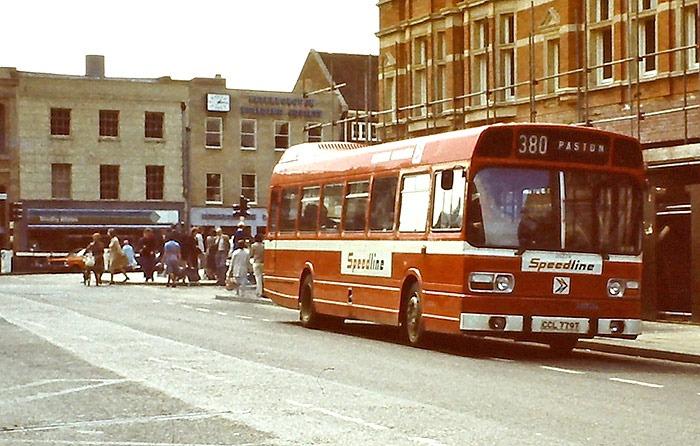 The 380 Paston bus on Long Causeway in the early 1970s