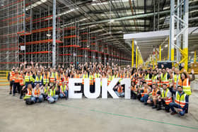 Staff at the new Amazon warehouse in Peterborough