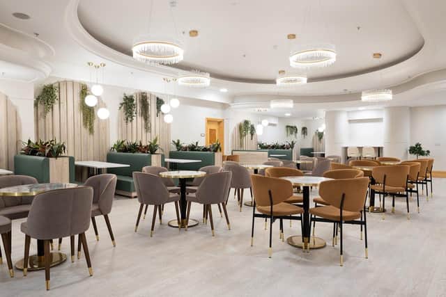 A dining area within the new look offices at the Lynch Wood Business Park in Peterboorough.