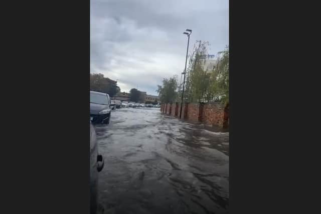 Flooding along Bourges Boulevard on Sunday (October 23). Credit: Dan Fountain.