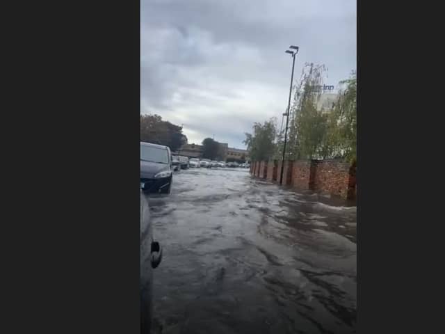 Flooding along Bourges Boulevard on Sunday (October 23). Credit: Dan Fountain.