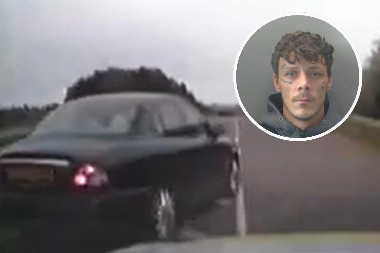 WATCH: Jaguar driver who led police on dangerous car chase through