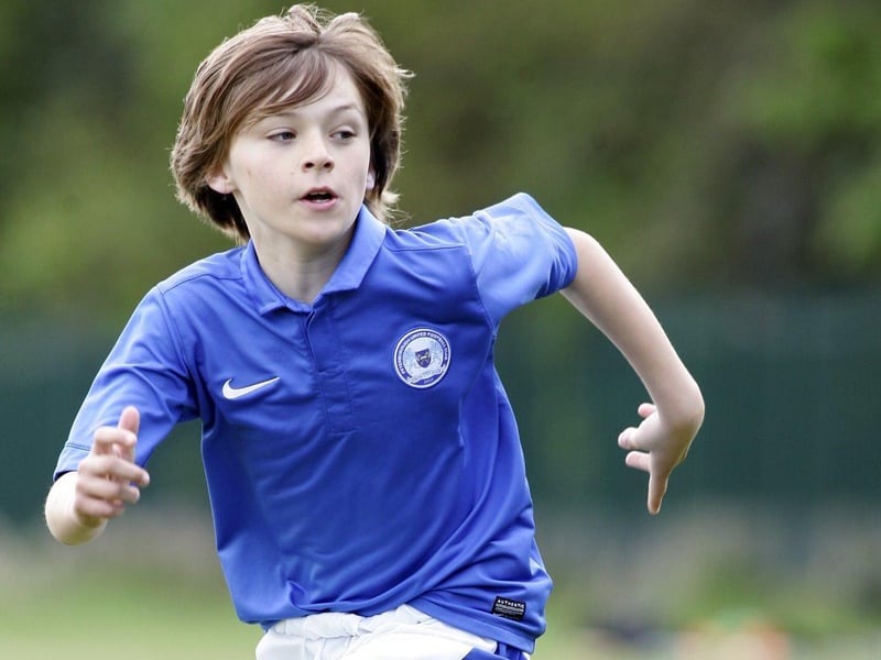 Harrison Burrows in action for the Posh Academy in 2013.