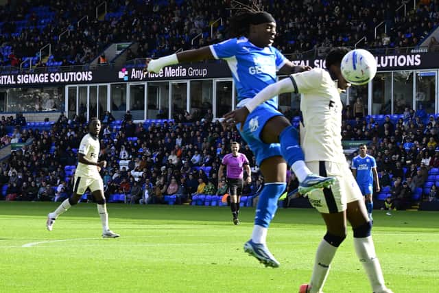 Vernon Masara in action for Posh v Burton Albion. Photo David Lowndes.