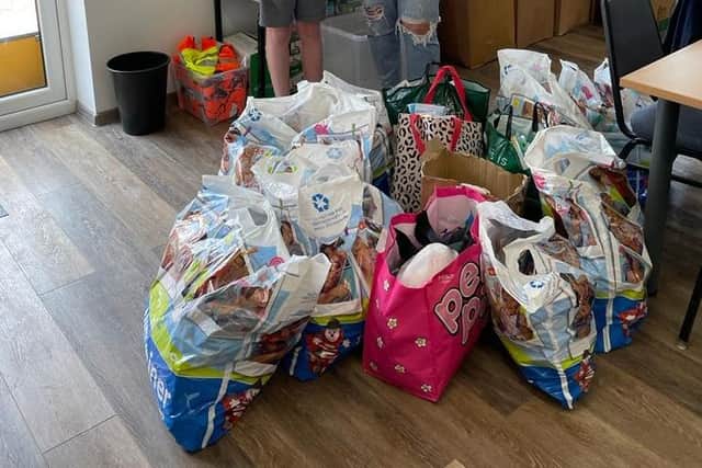 Archie Ruskin donated 500 toys to St Olga Ukrainian Catholic Church, in Peterborough