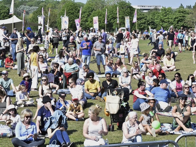 Crowds at Ferry Meadows.